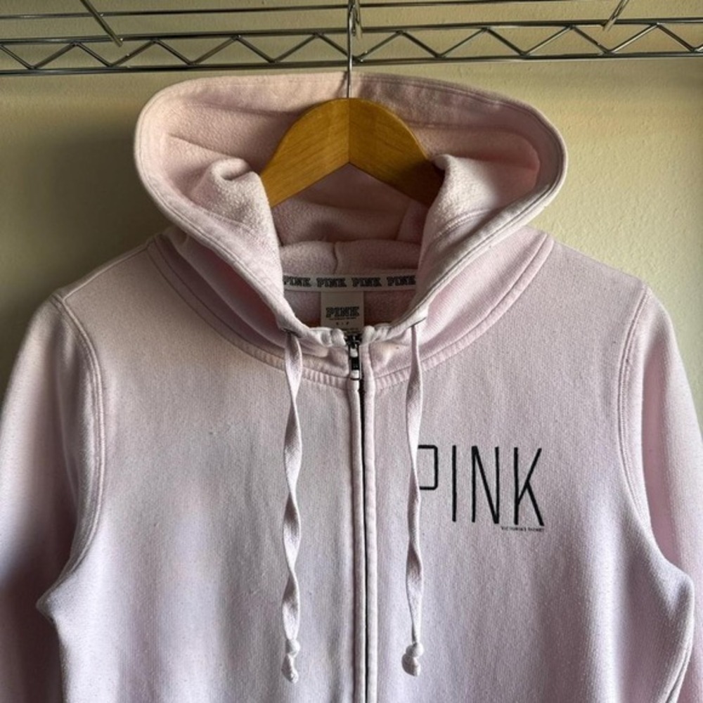 Womens Pink Victoria's Secret Love Pink Full Zip Up‎ Hoodie Jacket